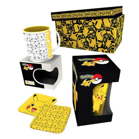 Coffret Cadeau - Pokemon - Pikachu - Verre Xxl + Mug + 2 Sous-verres